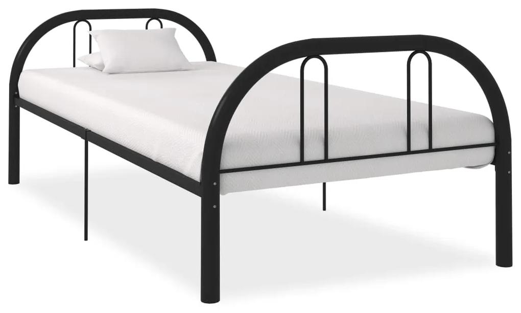 284676 vidaXL Cadru de pat, negru, 90 x 200 cm, metal