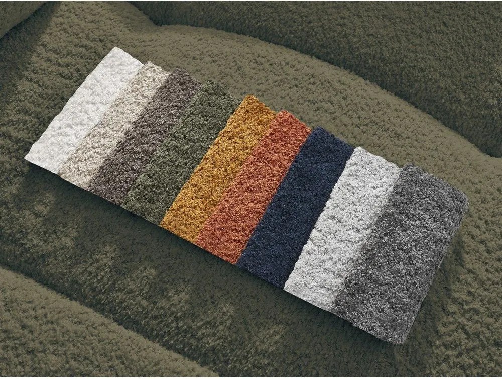 Taburet kaki cu tapițerie din țesătură bouclé Roxelane – Bobochic Paris