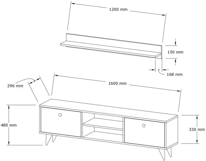 Comoda TV Sliva - Sapphire, Antracit