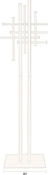 Cuier negru din oțel 71x185 cm Rumex – Dutchbone