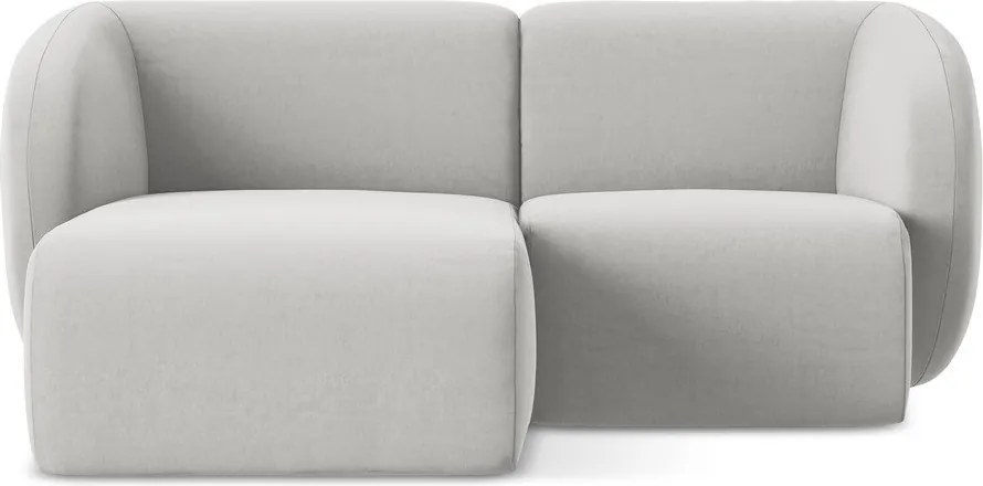 Colțar gri deschis cu tapițerie din catifea (cu colț pe partea stângă/cu șezlong) Lani – Makamii