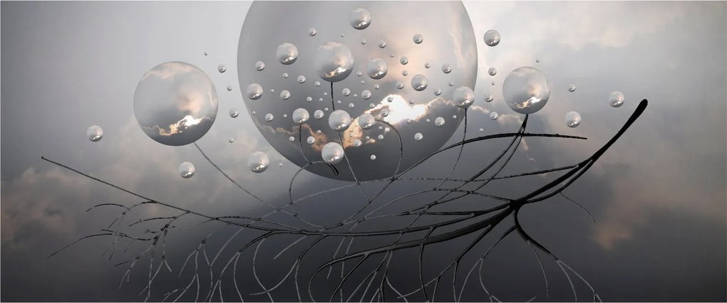 Tabloul bilelor abstracte (120x50 cm)