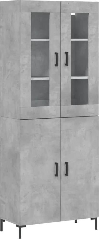 vidaXL Dulap înalt, gri beton, 69,5x34x180, lemn compozit