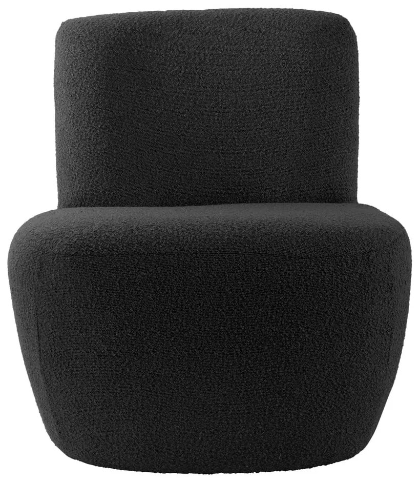 Fotoliu negru cu tapițerie din țesătură bouclé Ada – Leitmotiv