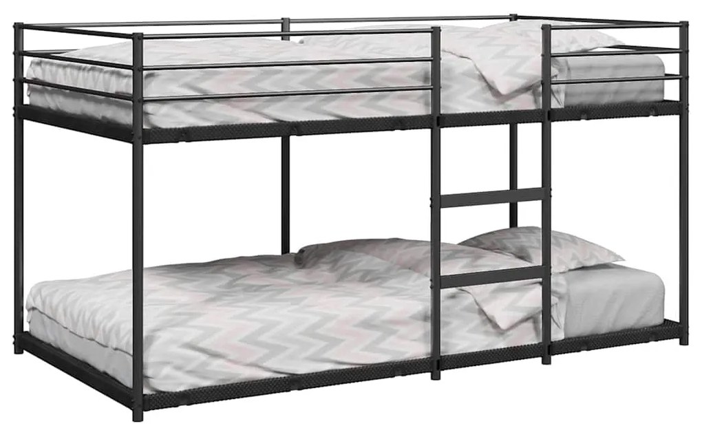 vidaXL Pat supraetajat fără saltea negru 80x200 cm oțel