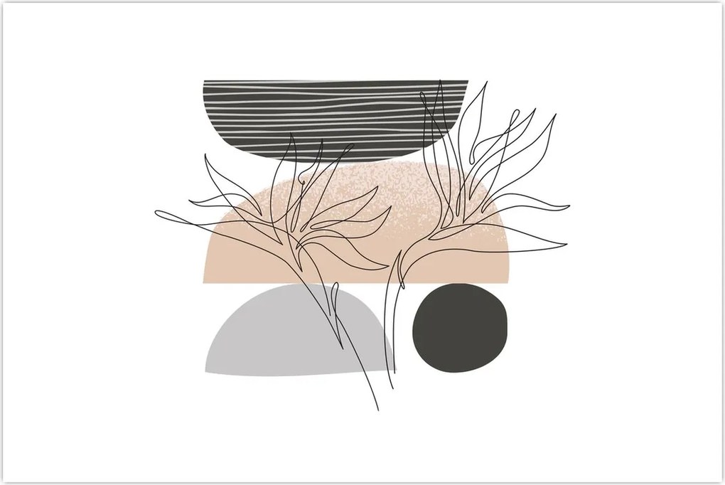 Tablou - Linie de artă flori N⁰2 (90x60 cm)