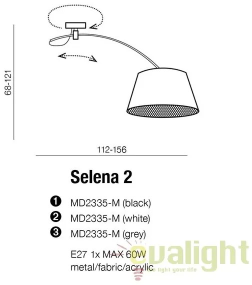 Lustra directionabila design modern SELENA 2 WH
