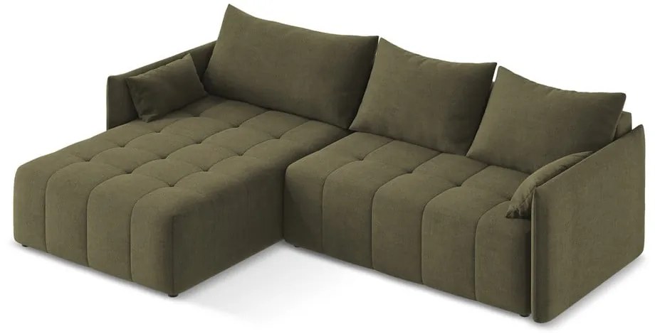 Colțar kaki extensibil/cu spațiu de depozitare (cu colț pe partea stângă/cu șezlong) Moku – Makamii