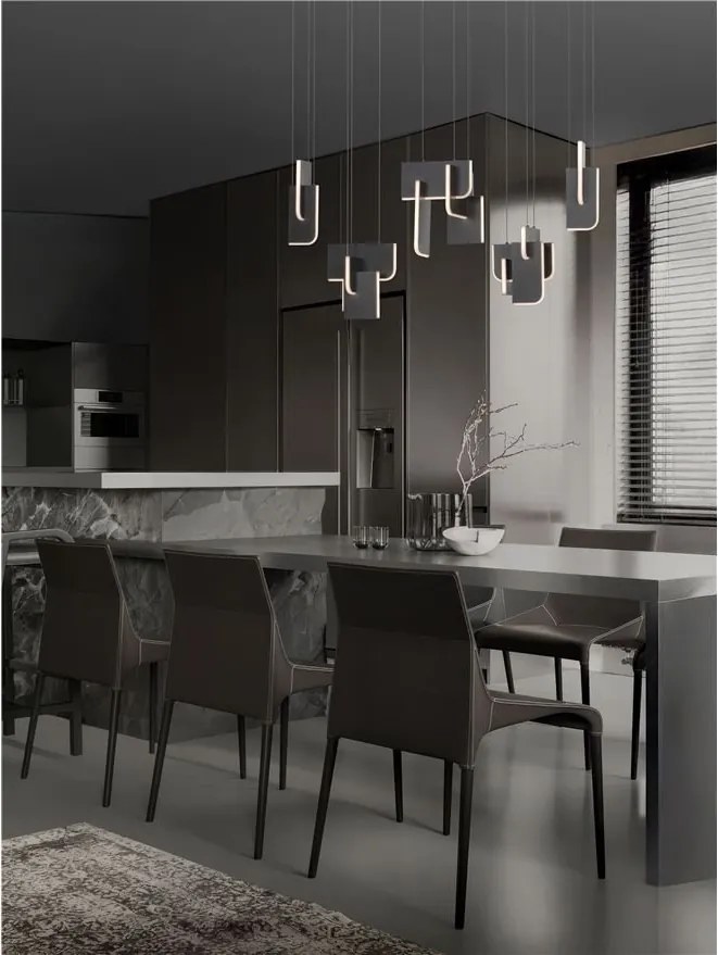 Lustra LED suspendata liniara design decorativ 2700K TOTEM