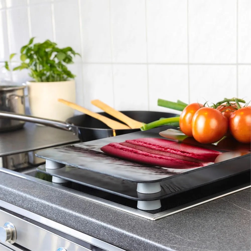 Set 2 protecții din sticlă pentru aragaz Wenko Macarons, 52 x 30 cm