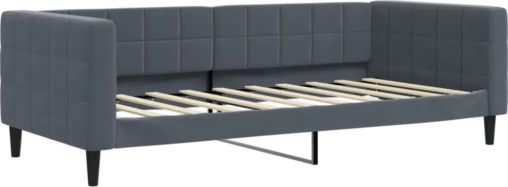 vidaXL Cadru de pat, gri închis, 90x190 cm, catifea