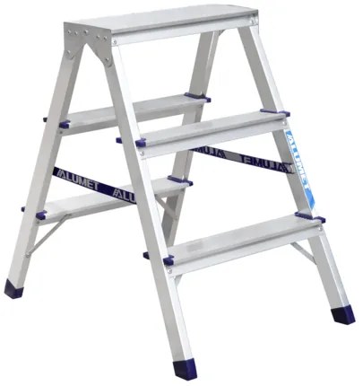 Alumet AD 7203 Scări duble din aluminiu, 2x 3trepte, 60 cm