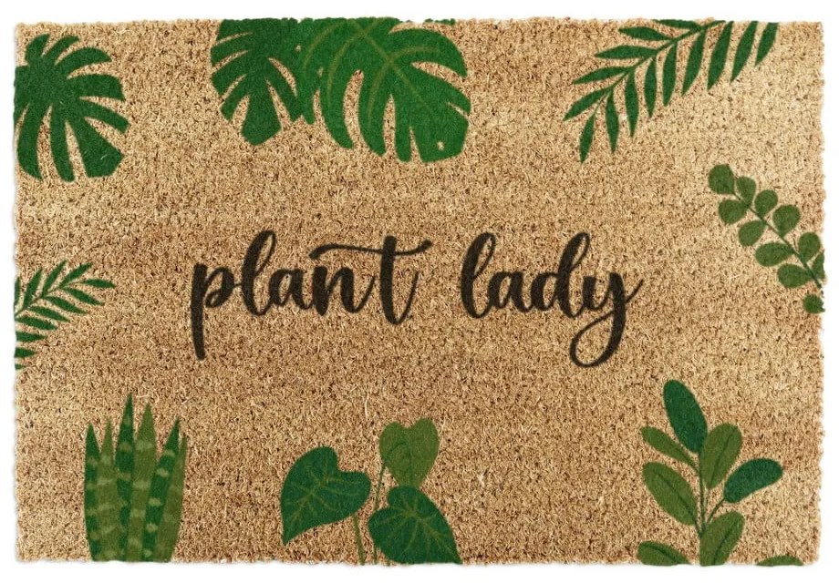 Covoraș de intrare din fibre de nucă de cocos 40x60 cm Plant Lady – Artsy Doormats