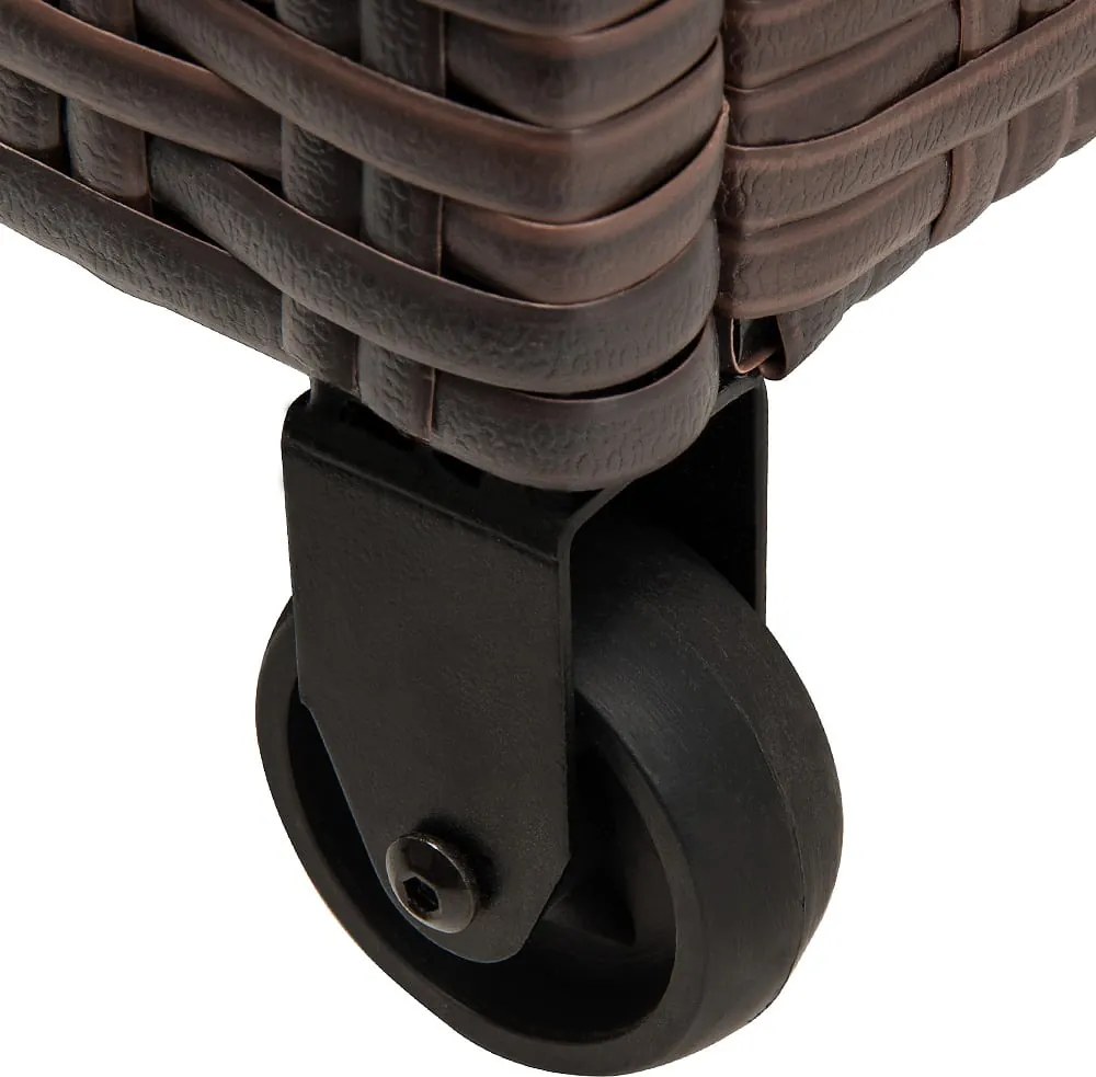 Ladă de depozitare din poliratan RICCO, 117 x 53 x 60cm, maro Casaria