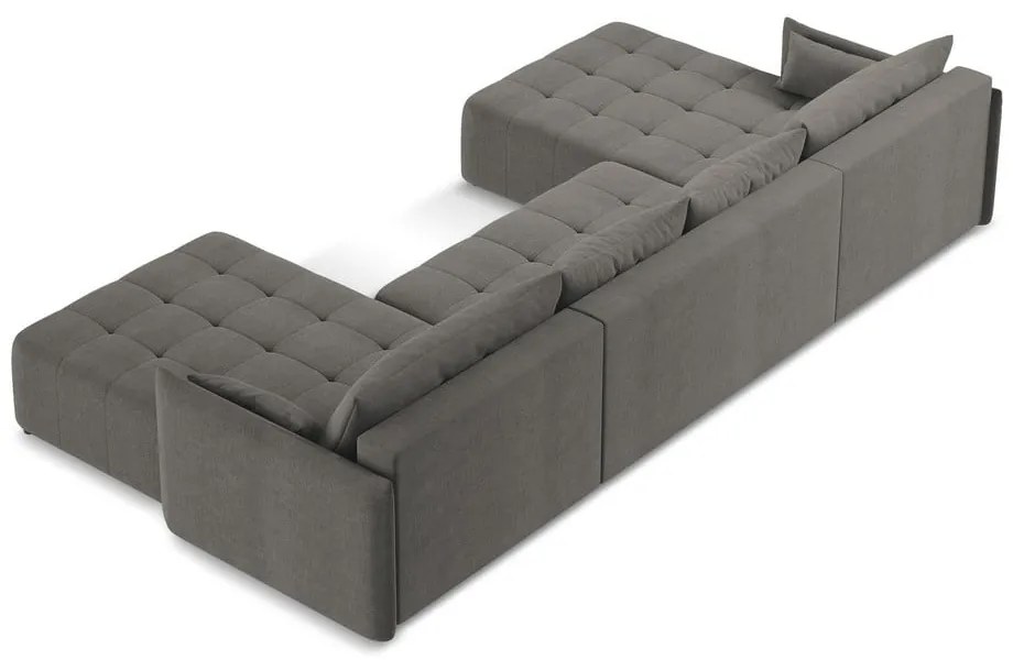 Colțar gri închis extensibil/cu spațiu de depozitare (în formă de "U") Moku – Makamii