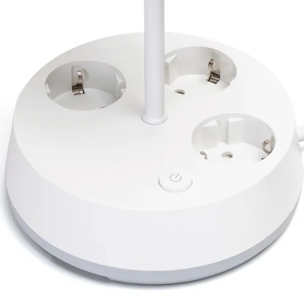 Aigostar - Lampă de birou cu prize 1xE27/60W/230V albă