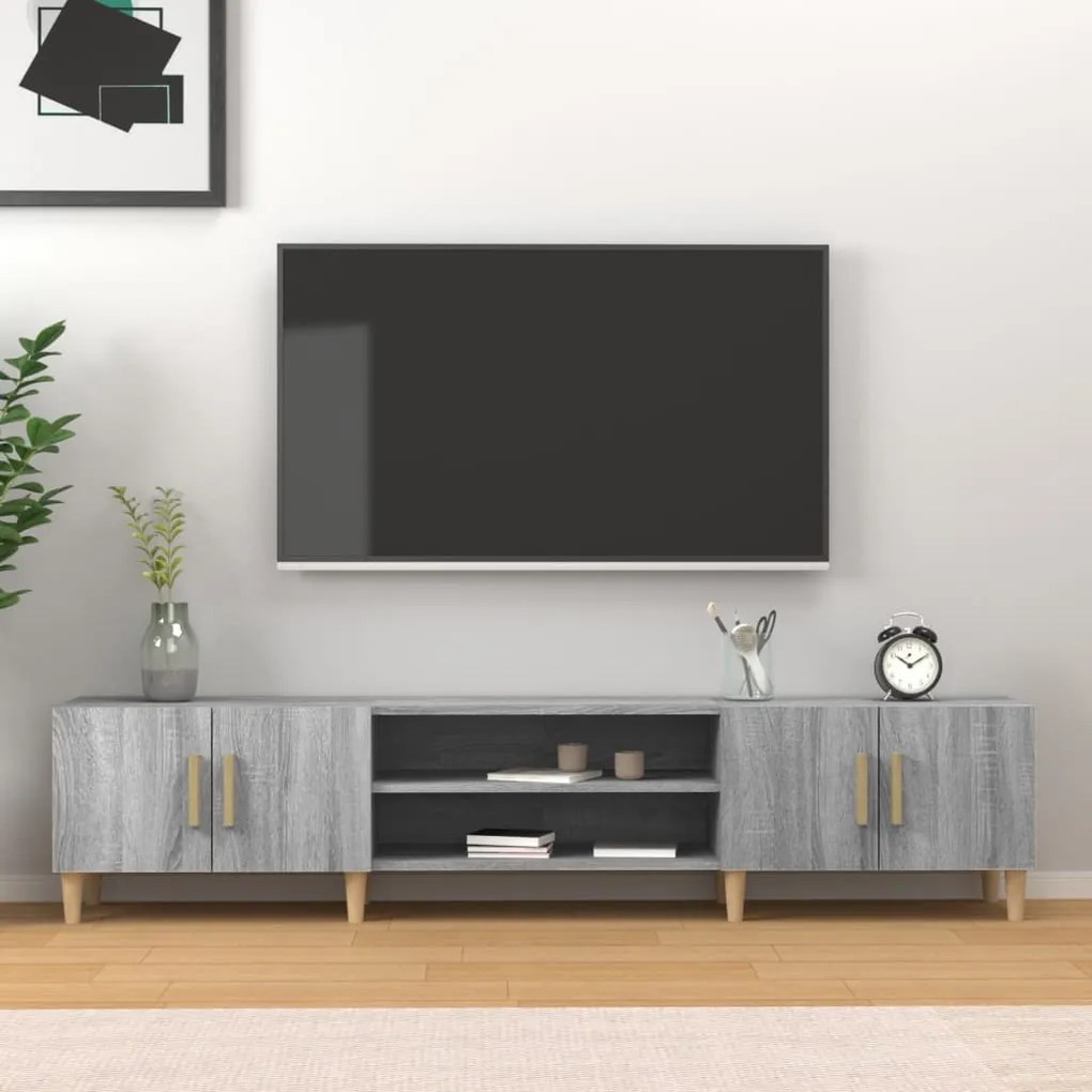 vidaXL Comodă TV, gri sonoma, 180x31,5x40 cm, lemn prelucrat