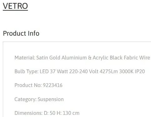 Lustra LED suspendata design modern VETRO auriu, D-50cm