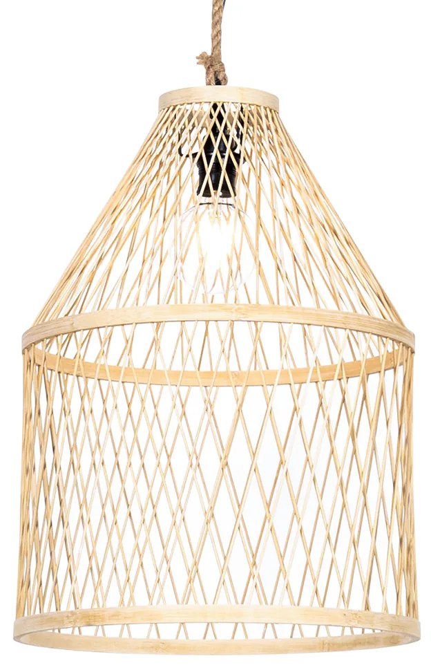 Lampă suspendată rustică pentru exterior din ratan 40x55 cm - Calamus