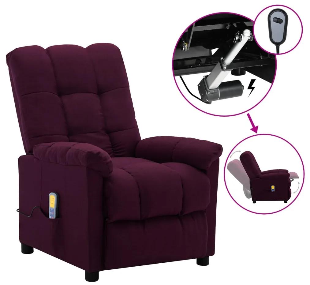 3073765 vidaXL Fotoliu de masaj rabatabil electric, violet, material textil