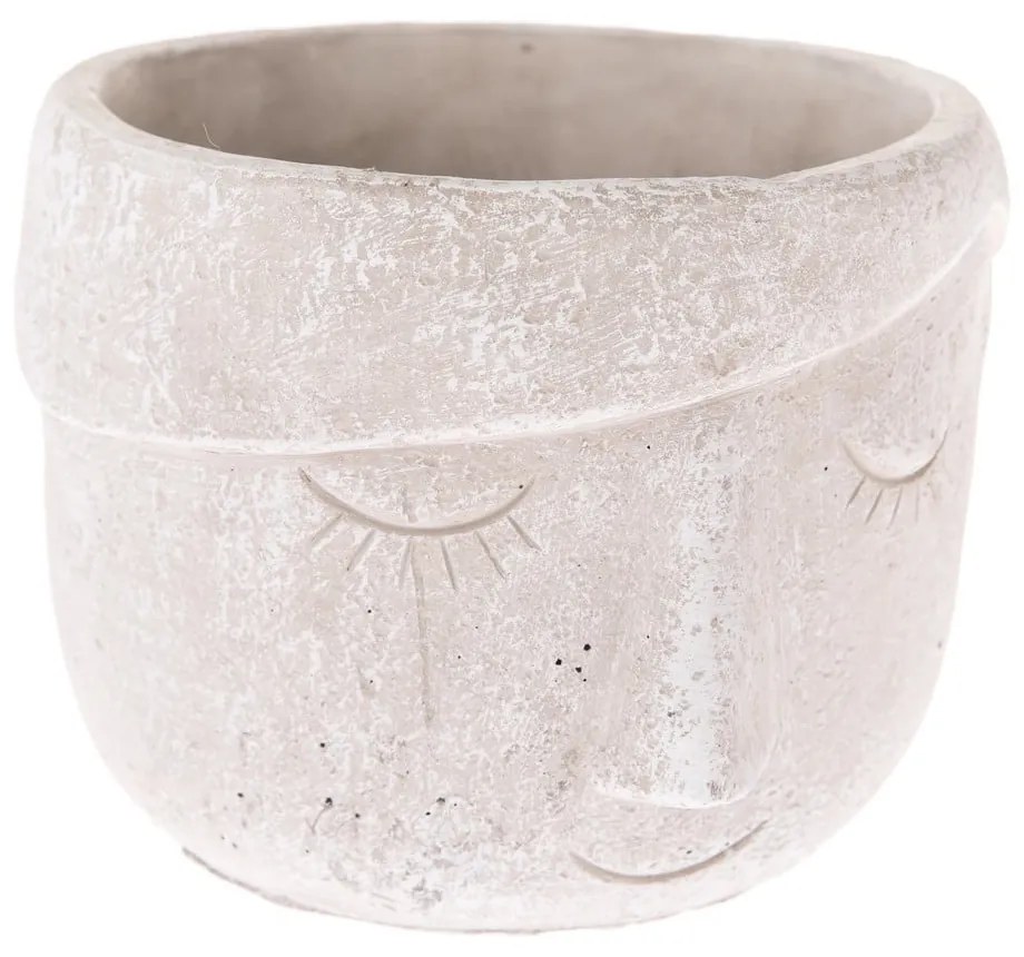 Ghiveci din beton Dakls Smiley, înălțime 9 cm, gri