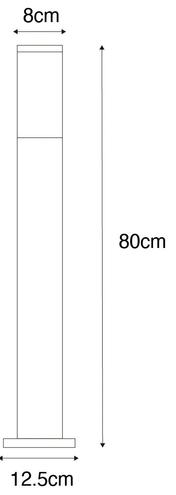 Lampă de exterior modernă gri închis cu sticlă fumuriu 80 cm - Malios