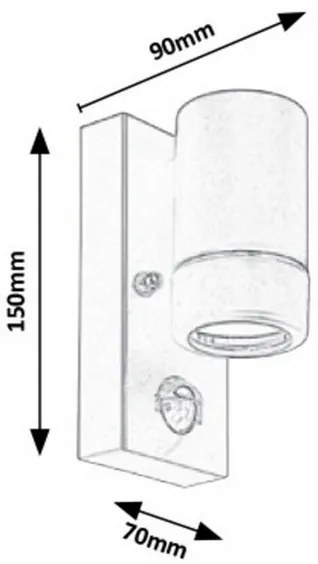 Aplică de exterior cu senzor MEDINA 1xGU10/10W/230V Rabalux 8834
