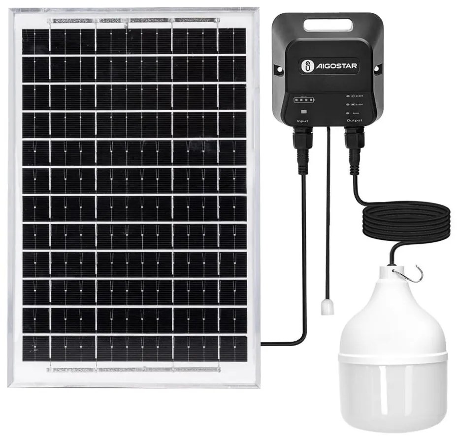 Lustră LED solară Aigostar LED/70W/12V 6000 mAh 6500K d. 12 cm