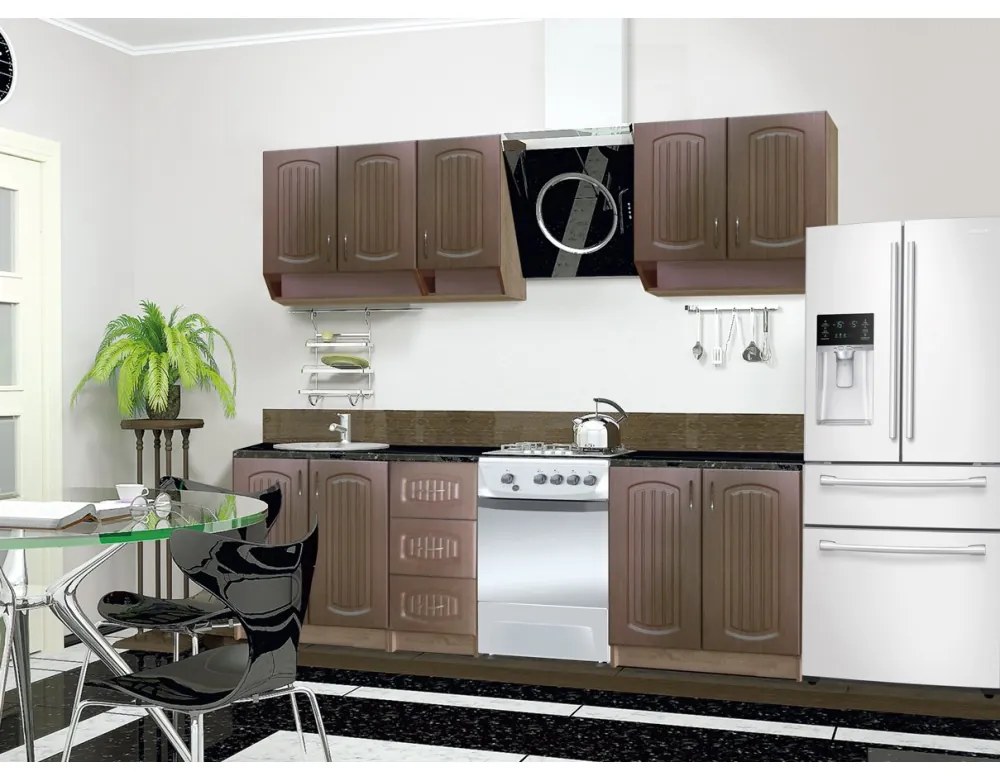 BUCATARIE COROLA MDF 2.0M SONOMA+FINELINE MOCCA