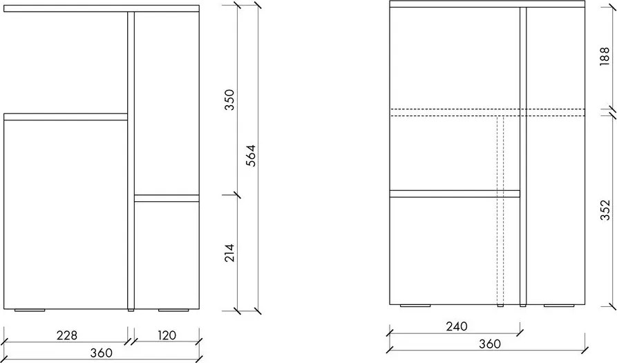 Noptieră teracotă cu rafturi Atik – noo.ma