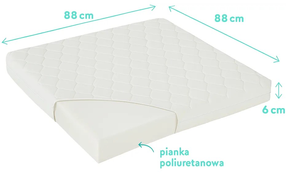 Saltea pentru tarc 88A 88A 6 cm , Spuma poliuretanica + Husa detasabila Comfort Line, 2 in 1 saltea covoras de joaca