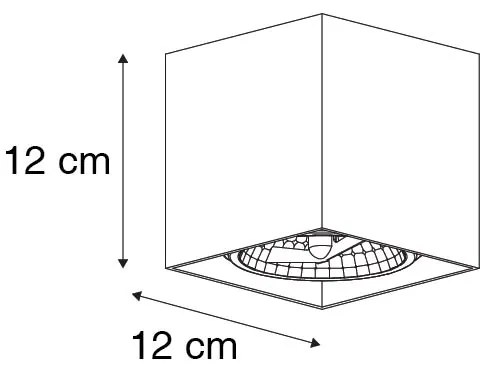 Spot de design negru pătrat - Box