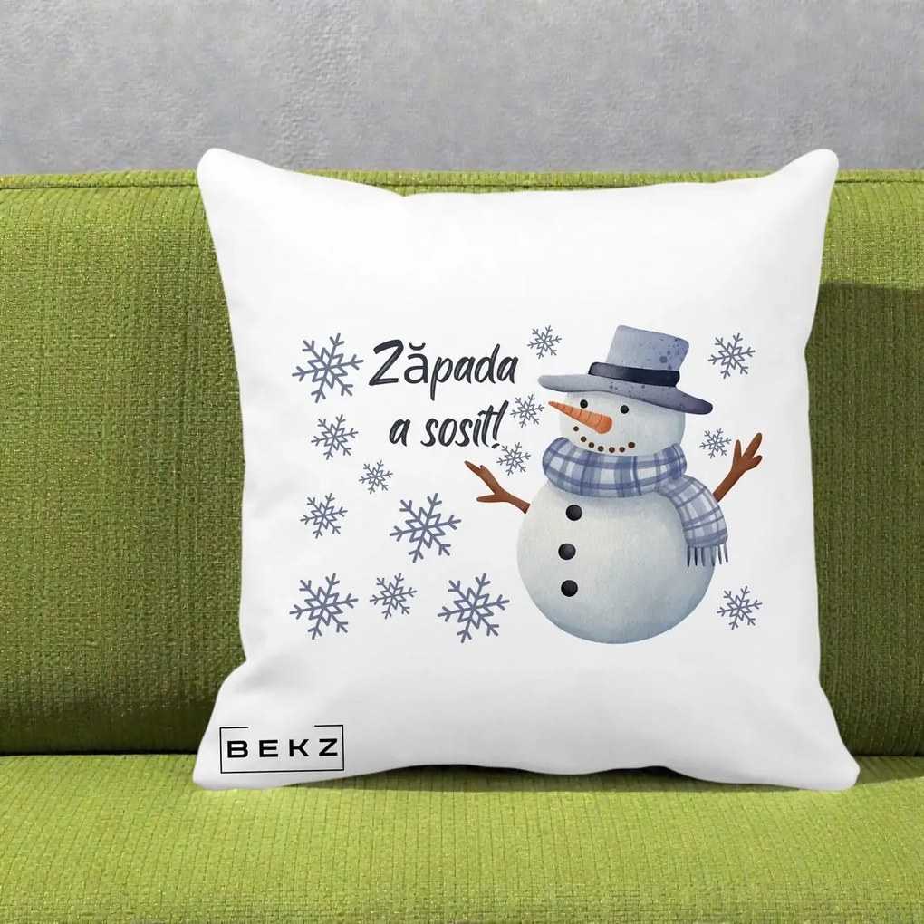 Perna Decorativa Zapada a Sosit Om de Zapada, 40x40 cm, Alba Mata, Husa Detasabila, Perna Inclusa, BEKZ®