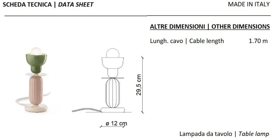 Veioza din ceramica design italian realizata manual BERIMBAU