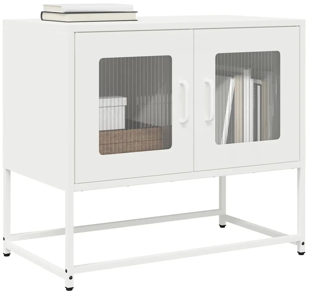 vidaXL Dulap TV, alb, 68x39x60,5 cm, oțel laminat la rece