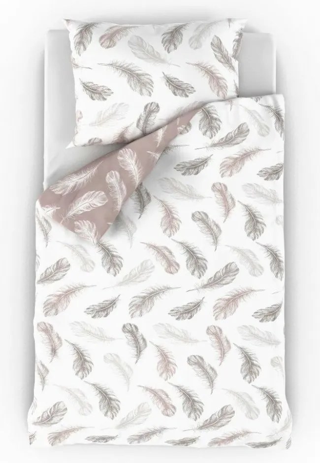 Lenjerie de pat din bumbac Kvalitex Nordic Shelby,bej, 140 x 200 cm, 70 x 90 cm, 140 x 200 cm, 70 x 90 cm