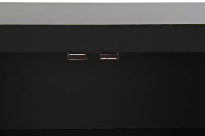 Comoda TV, neagra, din lemn masiv, Zenora