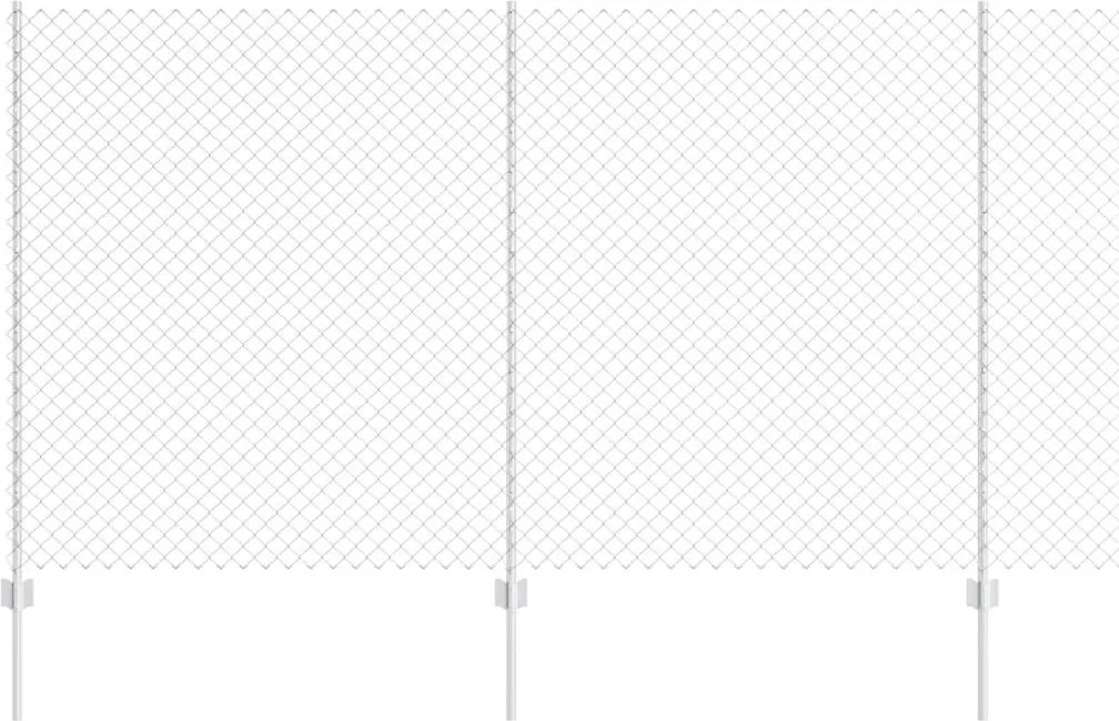 vidaXL Gard cu Stâlp Argintiu 1,4 x 10 m Oțel