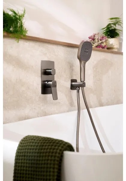 KFA Armatura MALAGA – set de duș cu baterie încastrată, gri metalizat (4529-501-61)