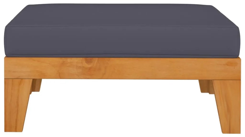 312153 vidaXL Taburet modular, cu pernă gri închis, lemn masiv de acacia