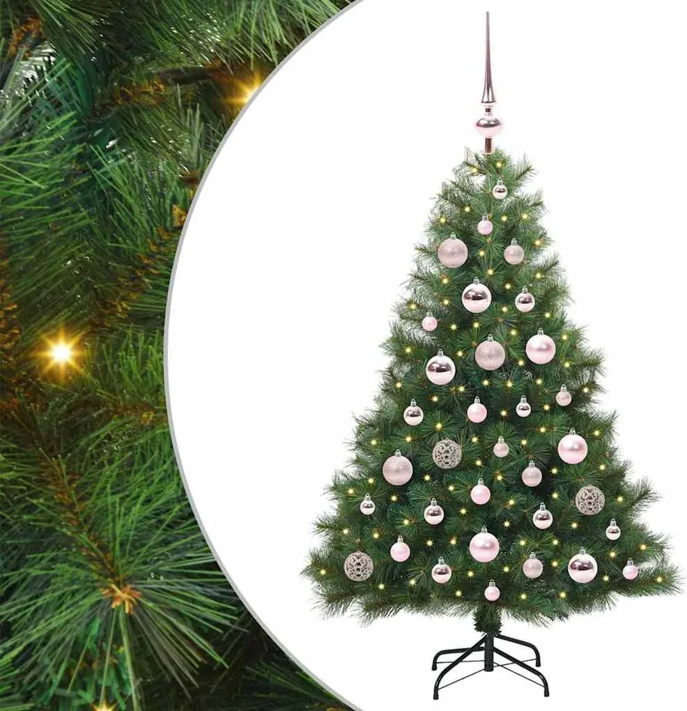 vidaXL Brad de Crăciun artificial cu 150 LED Verde 120 cm PE și PVC