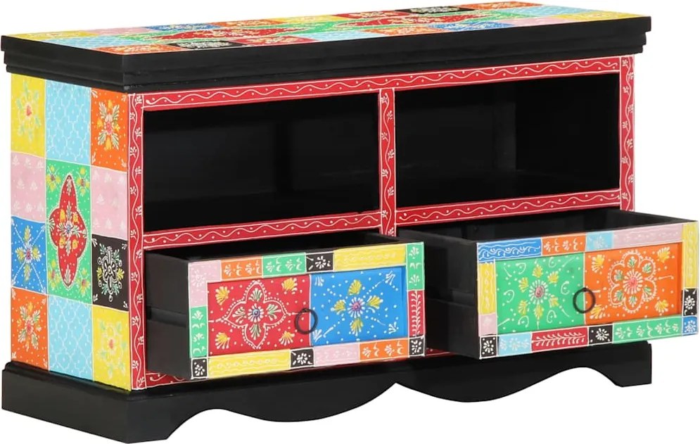 vidaXL Cabinet TV Multicolour 80 x 35 x 50 cm Lemn de mango solid