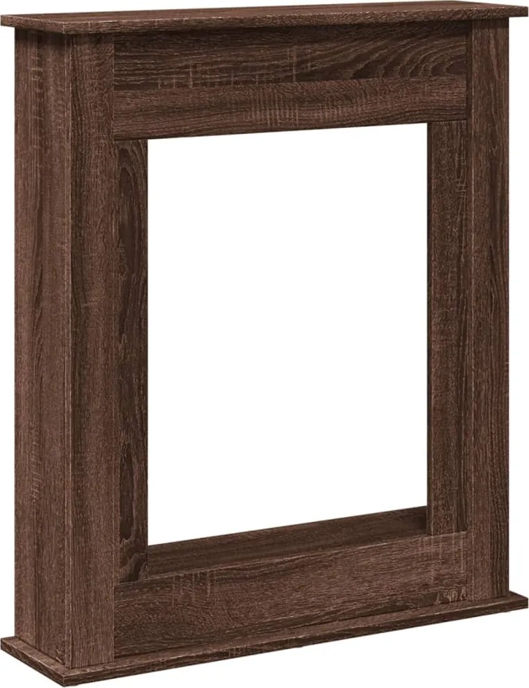 vidaXL Mască de șemineu, stejar maro,75x20x87,5 cm, lemn prelucrat