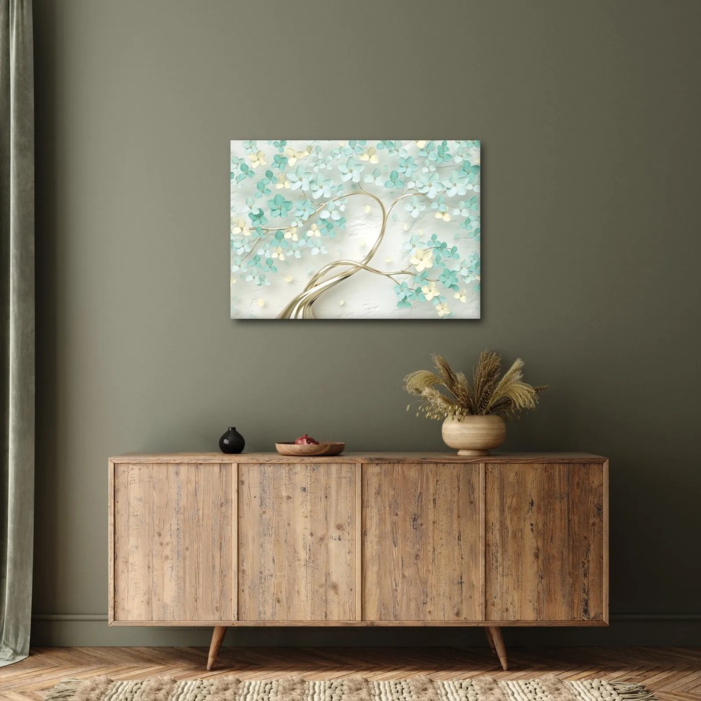 Tablou - Copac auriu înflorit (70x50 cm)