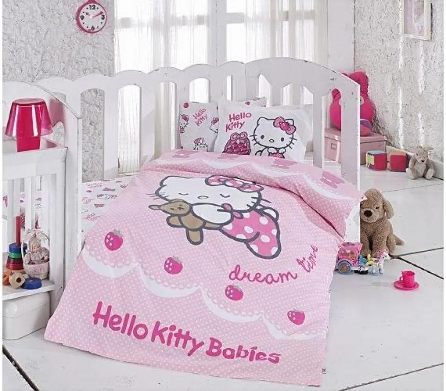 Lenjerie de pat Bebe Hello Kitty Ribbon