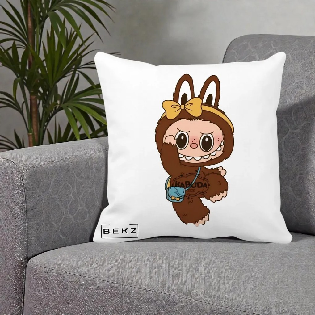 Perna Personalizata Kabuda Maro cu Funda Aurie, 40x40 cm, Alba Mata, Husa Detasabila, Perna Inclusa, BEKZ®