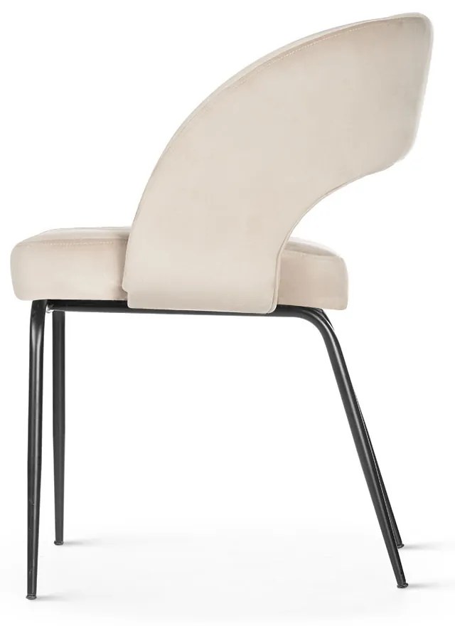 Scaun tapitat Lizbona crem/negru – H79 cm