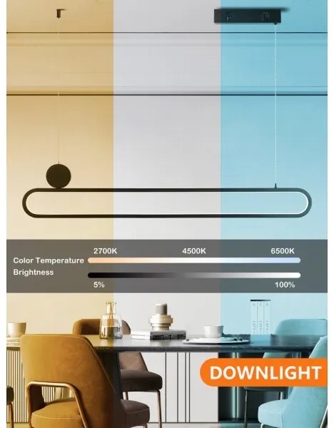 Lustră LED dimabilă pe cablu Immax NEO 07231L LITE OVALE LED/50W/230V Wi-Fi Tuya + telecomandă