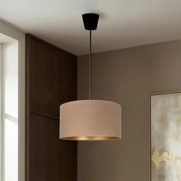 BRILAGI - Lustră suspendată VELVET pe cablu, 1xE27/60W/230V, diametru 40 cm, bej/auriu