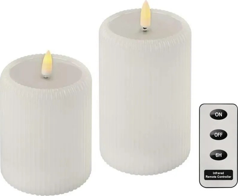 Set 2x lumânări LED, alimentare 4xAA + telecomandă